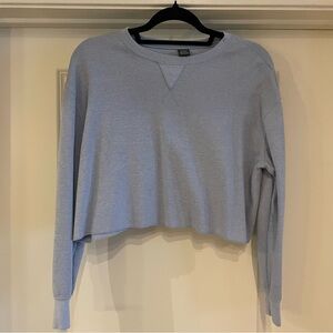 Wild Fable Cropped Long-Sleeve Top in Light Blue (Size M)